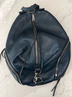 Rebecca Minkoff Julian Backpack Marine Blue Pebbled Leather